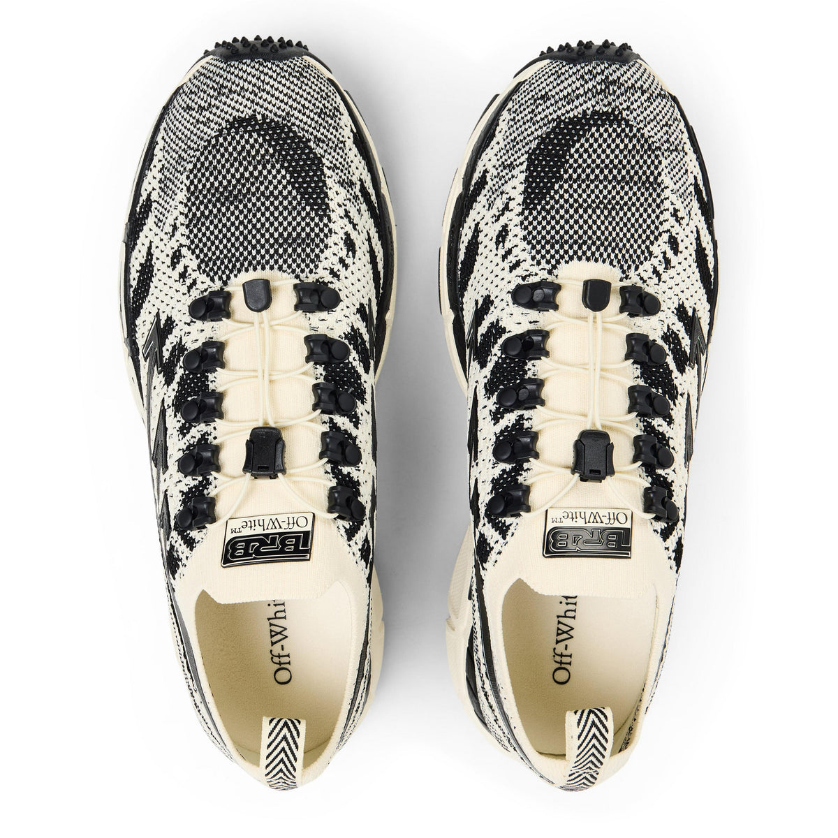 Off White men’s trainers Sand/Black colorway with cream uppers and black speckle design