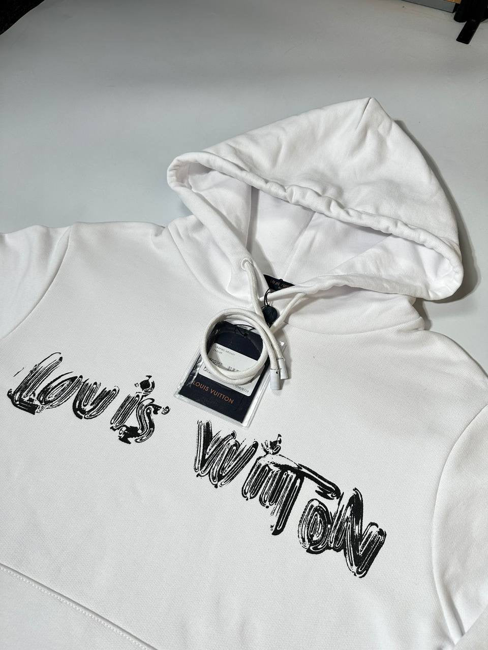 Louis Vuitton Graphic Logo Hoodie – White