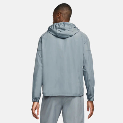Nike Miler Repel tracksuit jacket with hood and matching pants, light blue