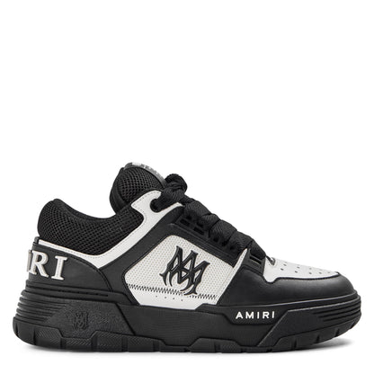 Men's patch MA chunky trainers, black and white, lace-up with chunky sole