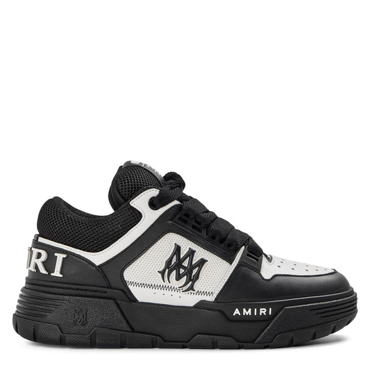 Men's patch MA chunky trainers, black and white, lace-up with chunky sole