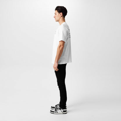 White short-sleeve T-shirt with small back logo detail