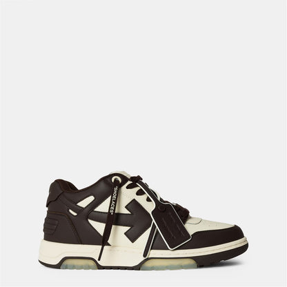 Out of Office Classic Trainers in dark brown and white with lace-up straps