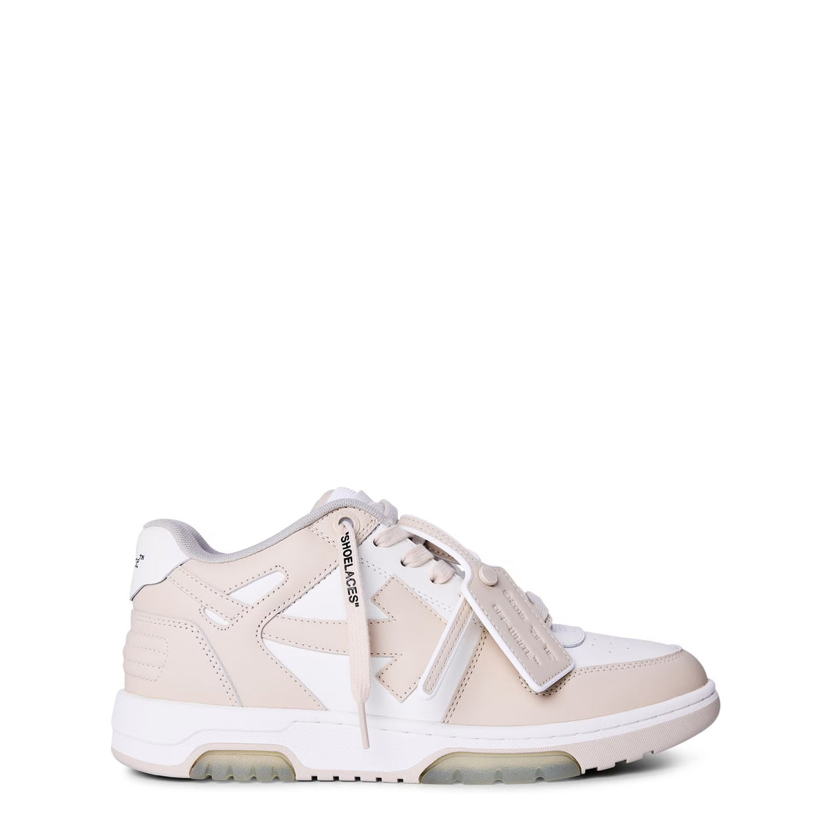 Classic trainers in beige/white with side strap and cushioned rubber sole