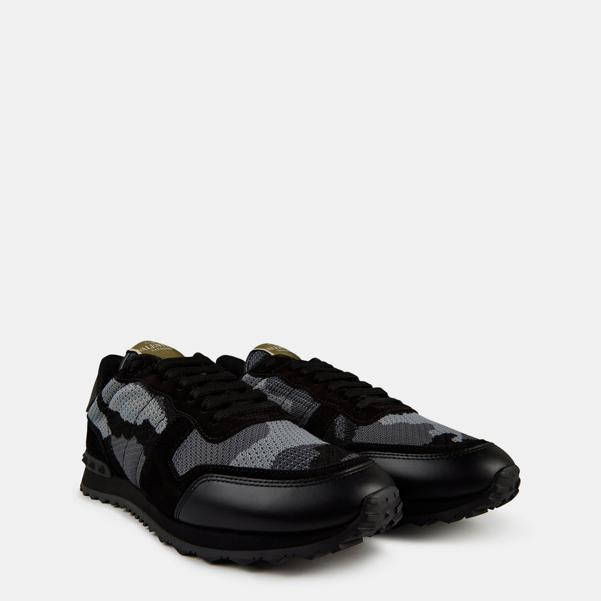 Rockrunner Sneaker schwarz-grau mit Camouflage-Textil, Kunstleder-Panel und Schnürung