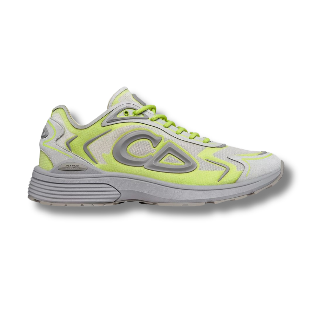 CD B30 Countdown tech sneaker, neon gray upper with lime laces and gray C-logo
