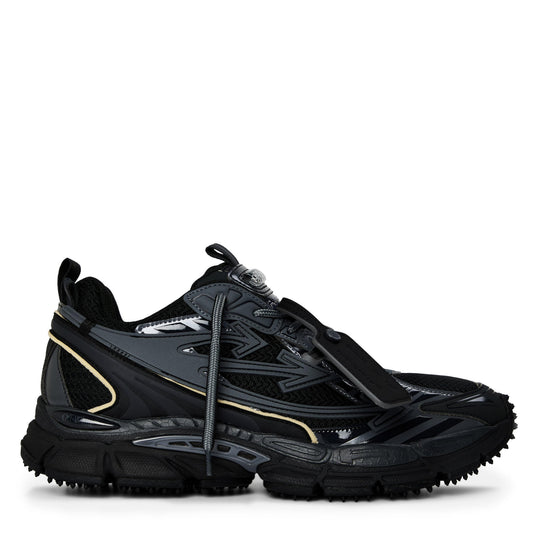 Off White Herren Retro-Sneaker Schwarz/Grau mit Schnürung, dicke Profilsohle