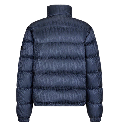 LVE Daunenjacke navyblau, Rückansicht mit breiten Steppnähten und Kapuze
