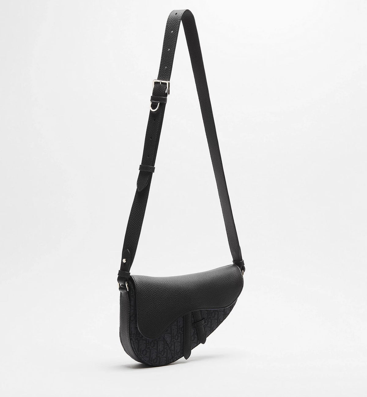 Schwarzer Schulterriemen der Saddle Bag mit verstellbarer Schnalle und Nieten
