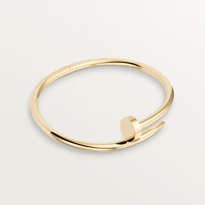 Bracelet jonc clou en or, fermoir à bouton arrondi