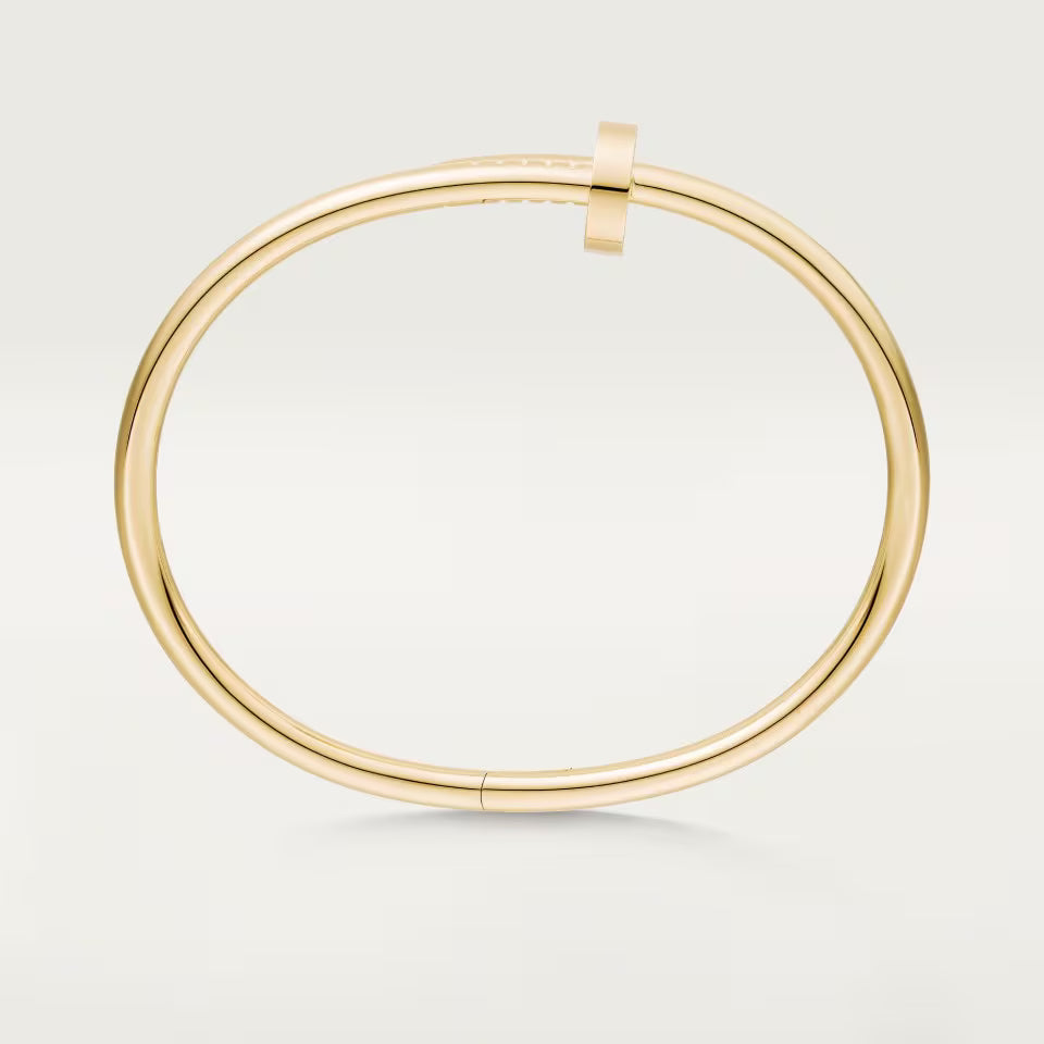 Bracelet jonc clou en or, fermeture centrale avec petit clou