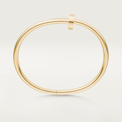 Bracelet jonc clou en or, fermeture centrale avec petit clou