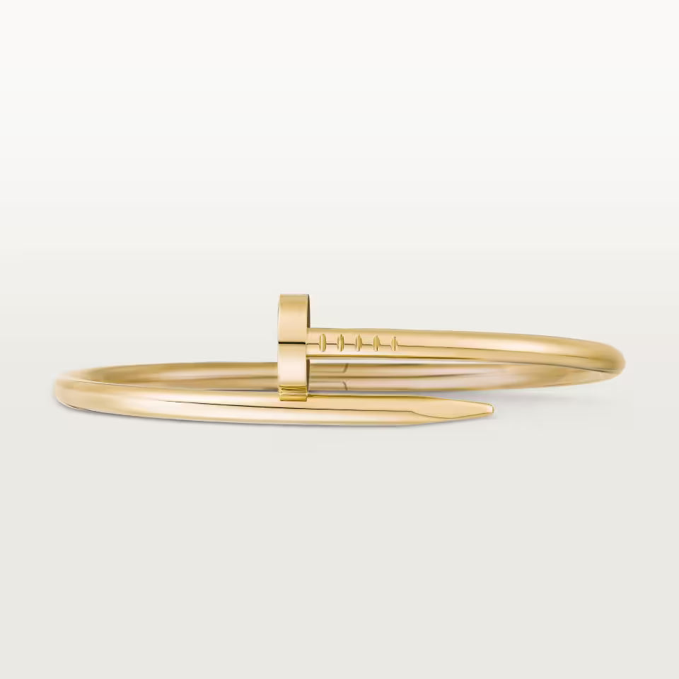 Bracelet jonc clou en or, détail du fermoir et du côté fendu