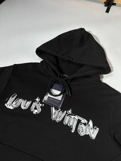 Louis Vuitton Graphic Logo Hoodie – Black