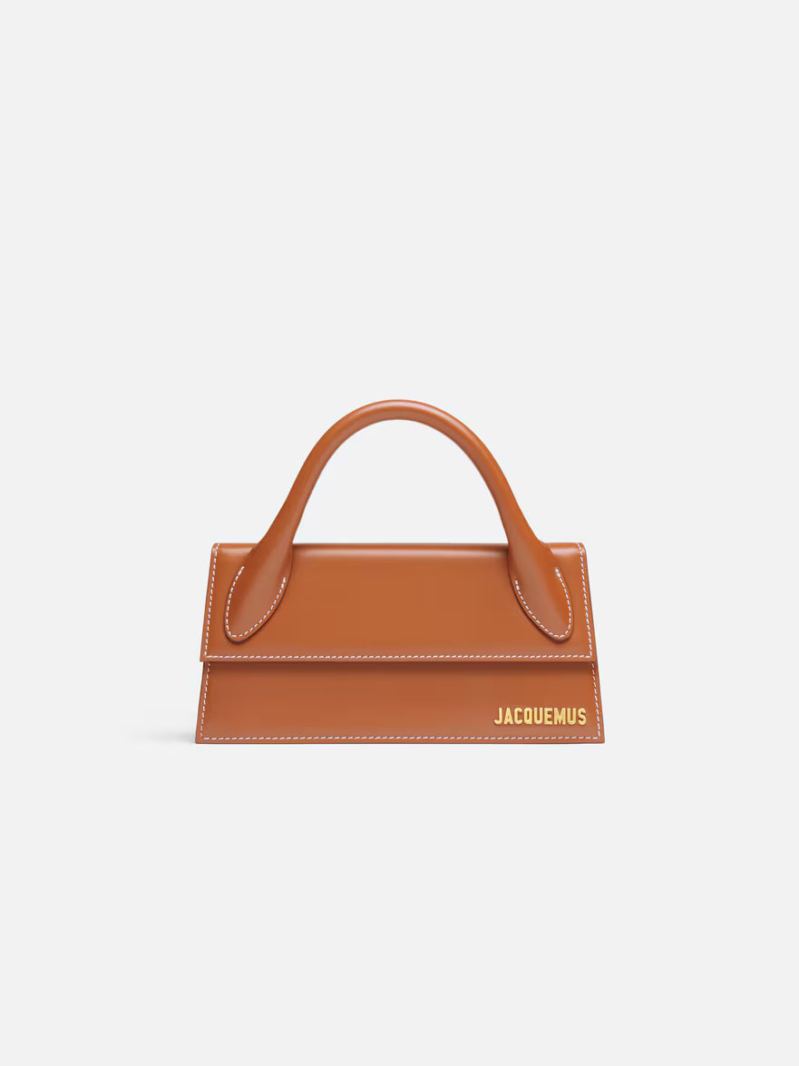 JACQUE Le Chiquito mini leather bag, light brown with top handle and logo