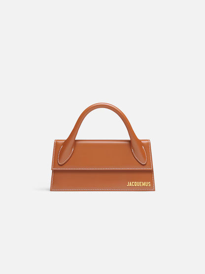 JACQUE Le Chiquito mini leather bag, light brown with top handle and logo