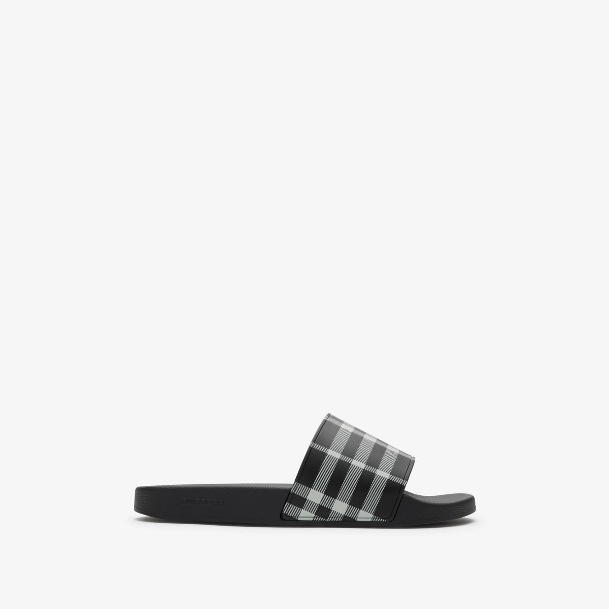 Schieber-Slides in Schwarz mit Karomuster-Band (Black/Calico)