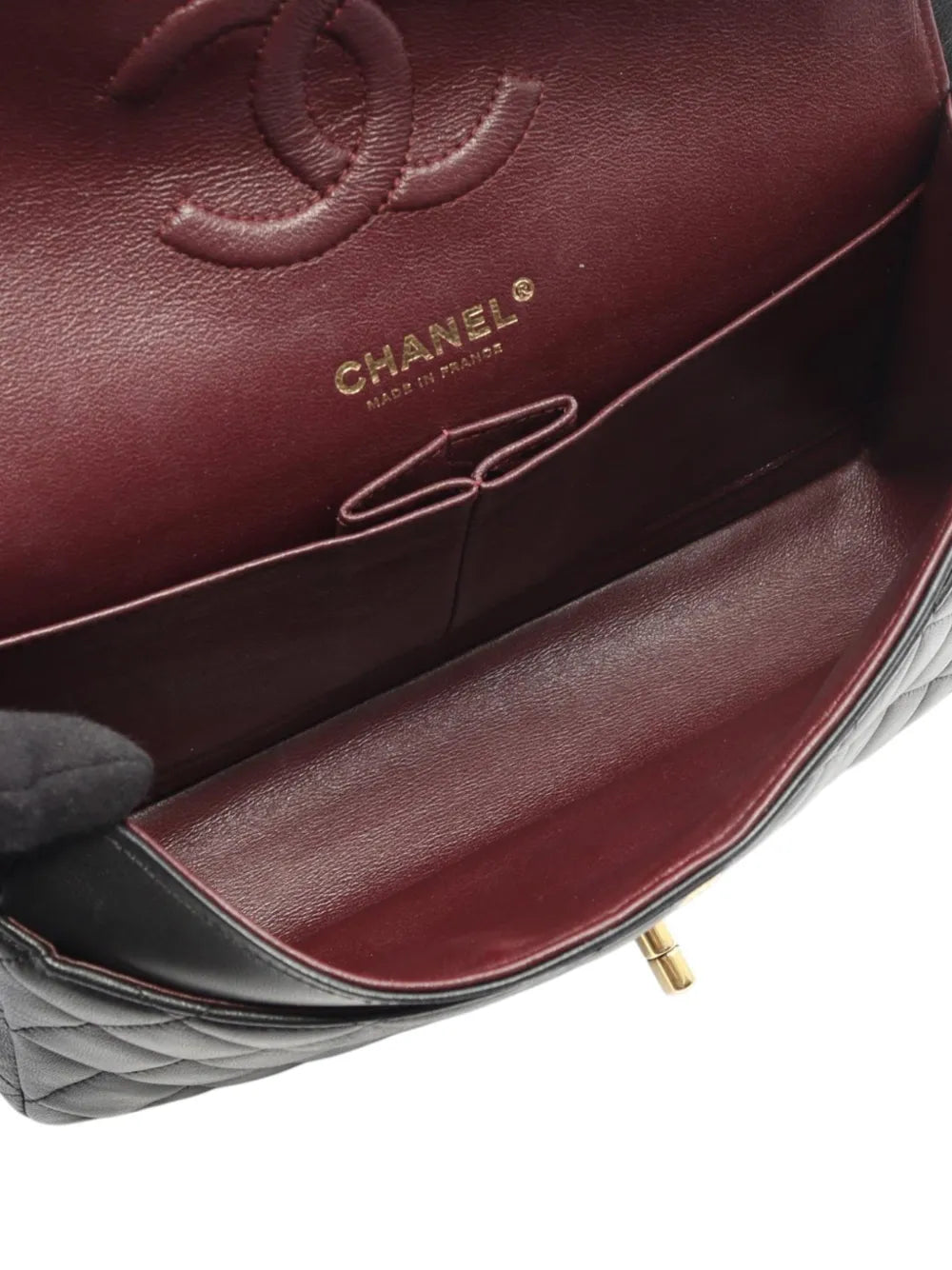 Burgundy interior lining with CHANEL logo and MADE IN FRANCE text