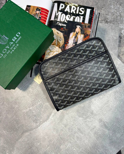 Gyard Seńat gray patterned pouch with zip pocket