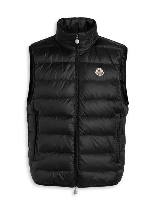 Black Moncler quilted shell gilet with full-length zip and high neck