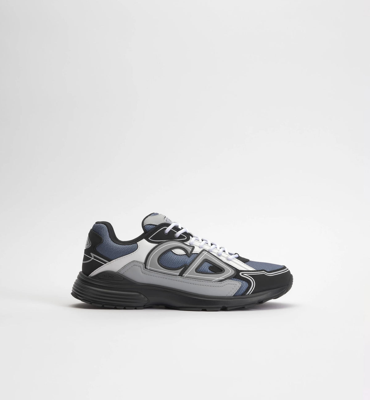 B30 trainers grey and navy lace-up sneakers with padded tongue and thick outsole