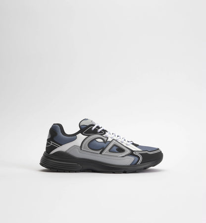 B30 trainers grey and navy lace-up sneakers with padded tongue and thick outsole
