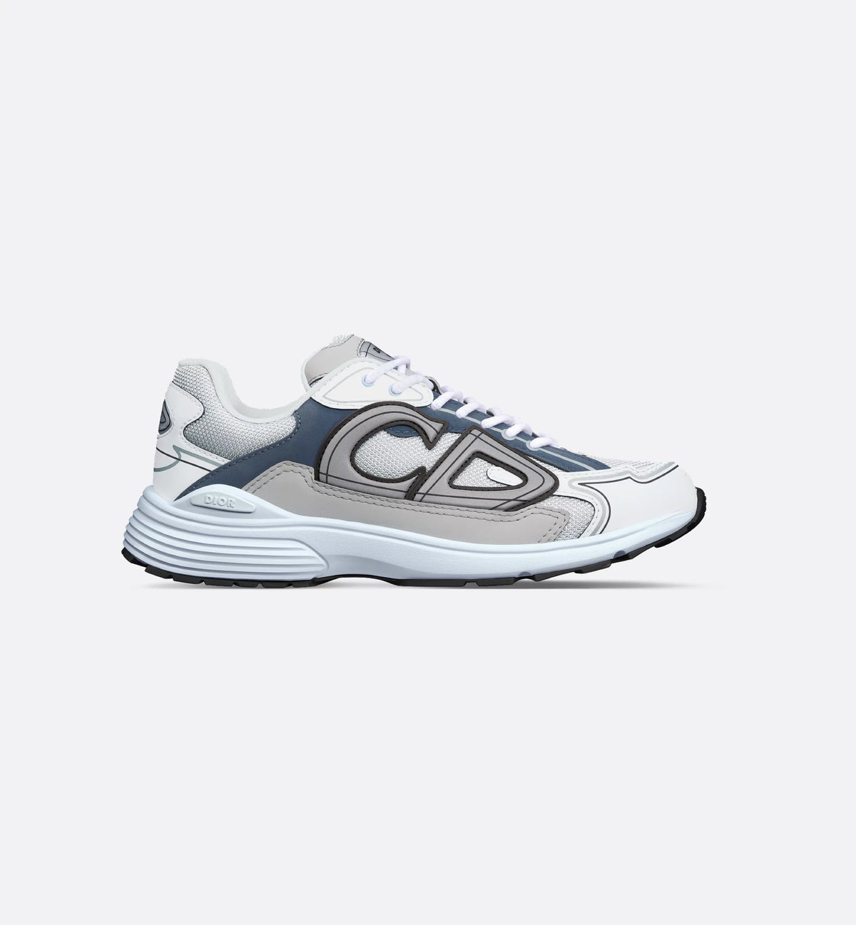 B30 trainers white and navy lace-up sneakers with textured upper and chunky sole