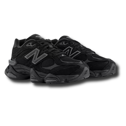 New Balance 9060 black and grey lace-up sneaker with N logo side panels