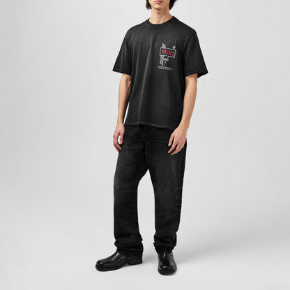 SupplierMode Amiri Vintage Lounge T-Shirt worn by model with front logo print