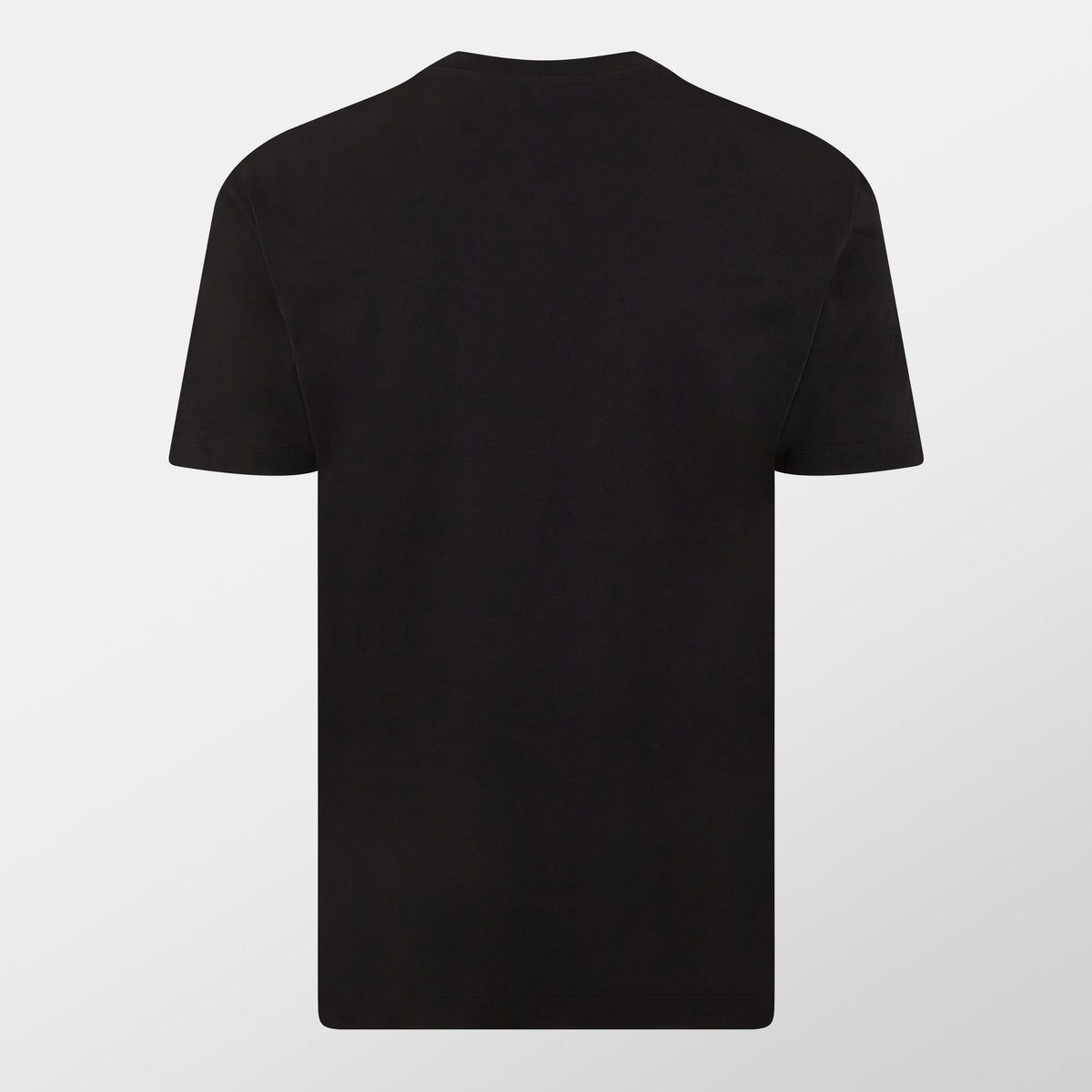 Versace black T-shirt, plain back view