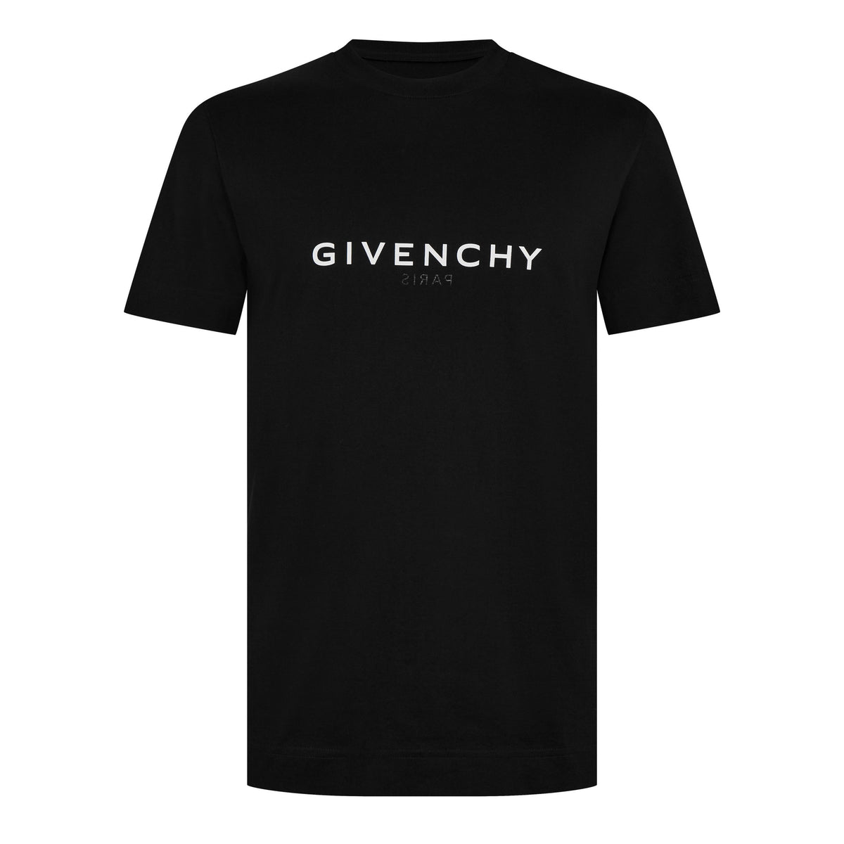 Black GIVENCHY logo T-shirt with centered white print