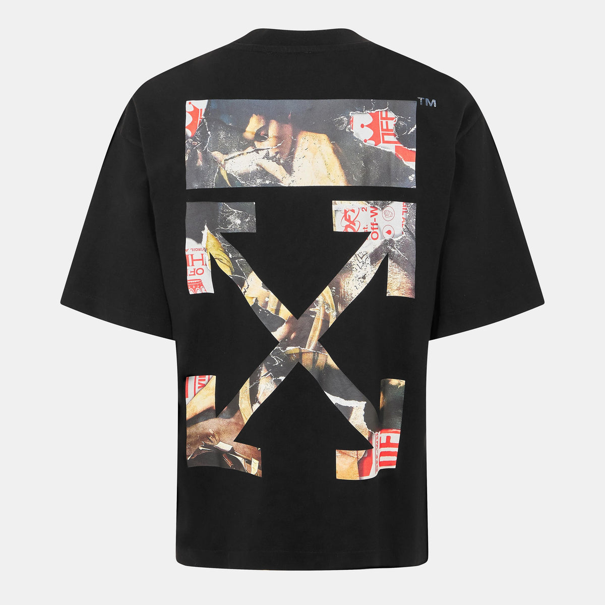 Schwarzes Herren-T-Shirt mit großem Pfeil-Print auf der Rückseite