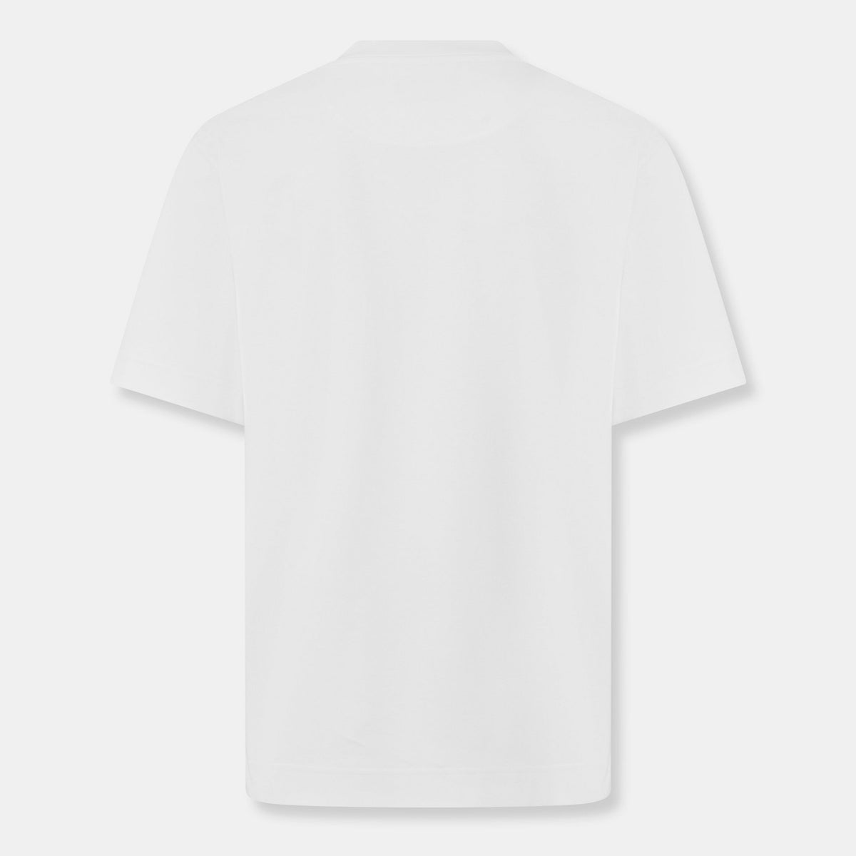 Fendi Herren-T-Shirt, weiß, Rückansicht mit glattem Rundhalsausschnitt