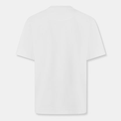Fendi Herren-T-Shirt, weiß, Rückansicht mit glattem Rundhalsausschnitt
