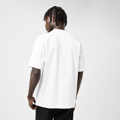 Fendi Herren-T-Shirt, weiß, Rückenansicht ohne Aufdruck, lockere Passform