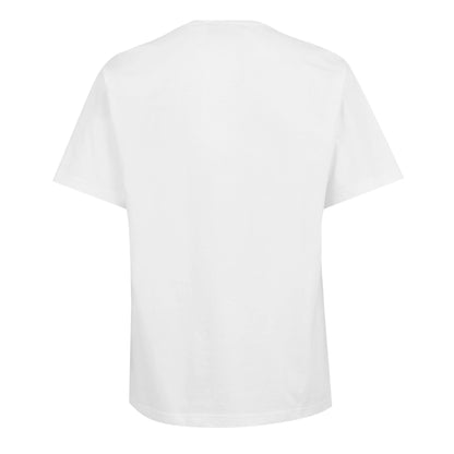 White men's short-sleeve T-shirt, plain back view
