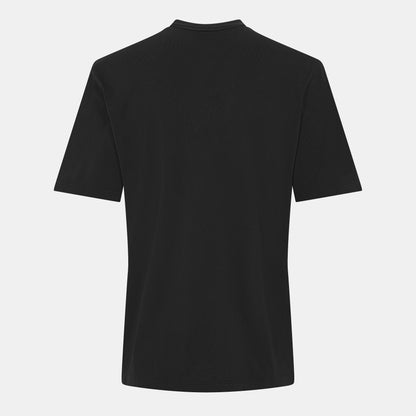 T-shirt nera da uomo vista posteriore, senza stampa