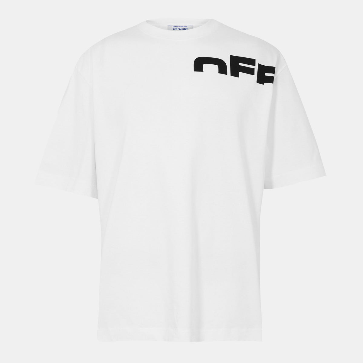 Off White regular-fit men's T-shirt, black logo print on chest