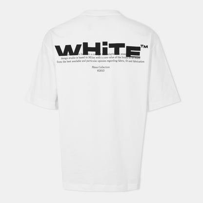 Off White regular-fit men's T-shirt, back large black logo graphic