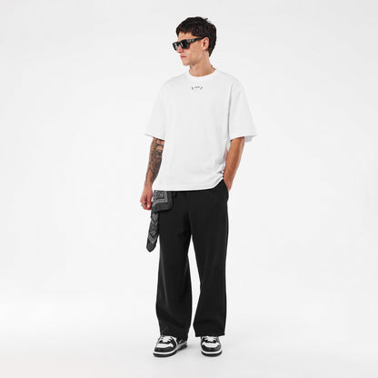 Off-white men's bandana T-shirt, side view with mini front chest print