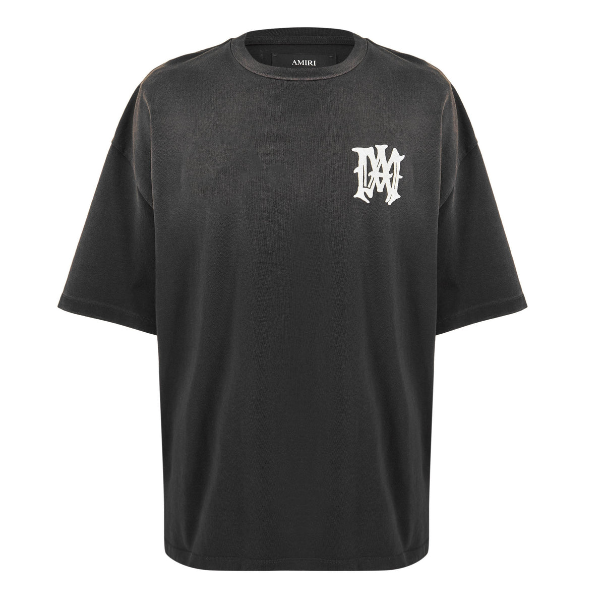 Amiri oversized black T-shirt with small white MM logo on left chest