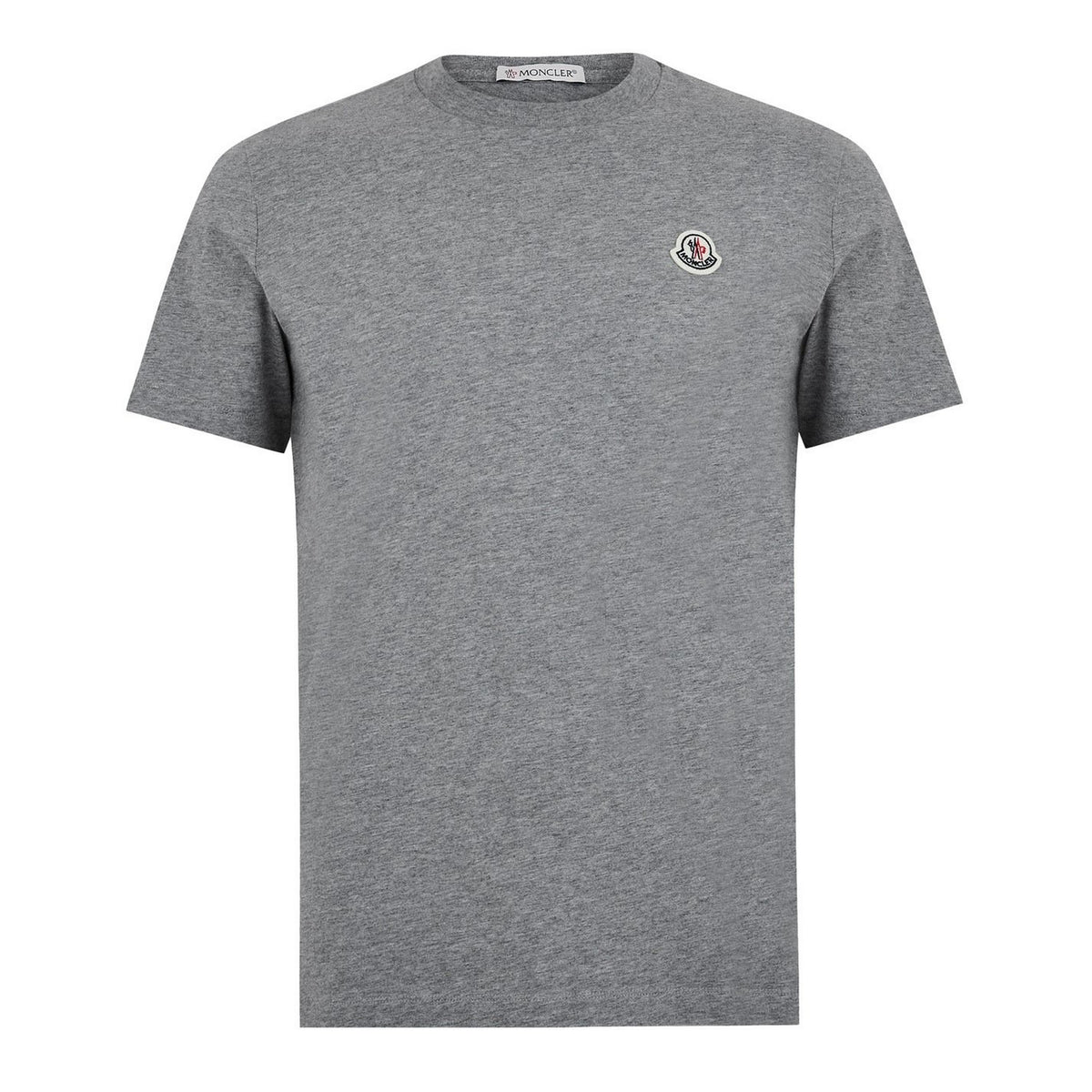 Grey logo cotton T-shirt with crew neck and small chest badge