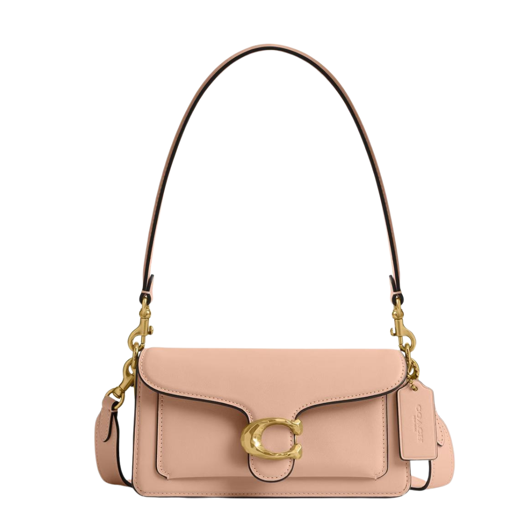 Tabby 20 shoulder bag in light pink with gold-tone C clasp and front flap