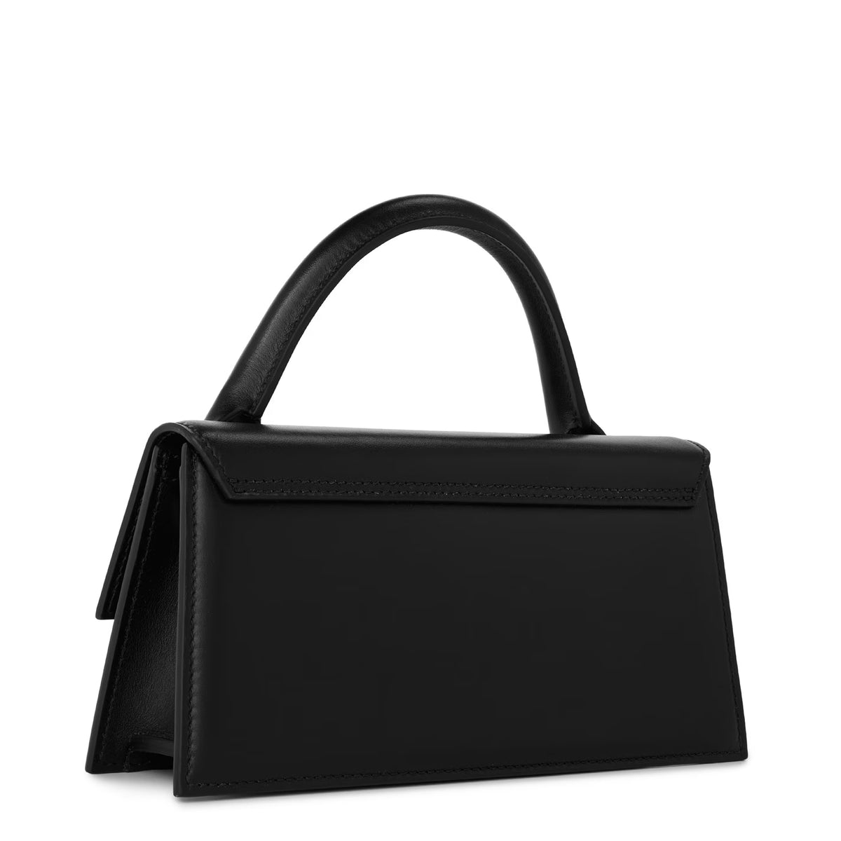 Le Chiquito mini leather bag, black with structured top handle and side detail