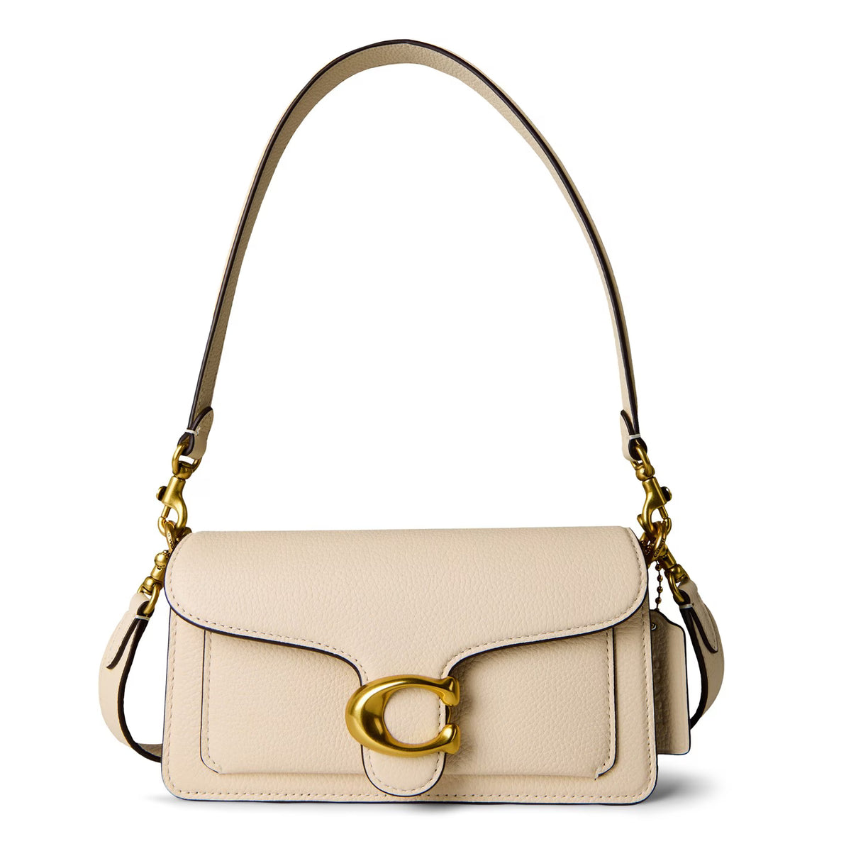 Tabby 20 shoulder bag in cream with gold-tone C clasp and front flap