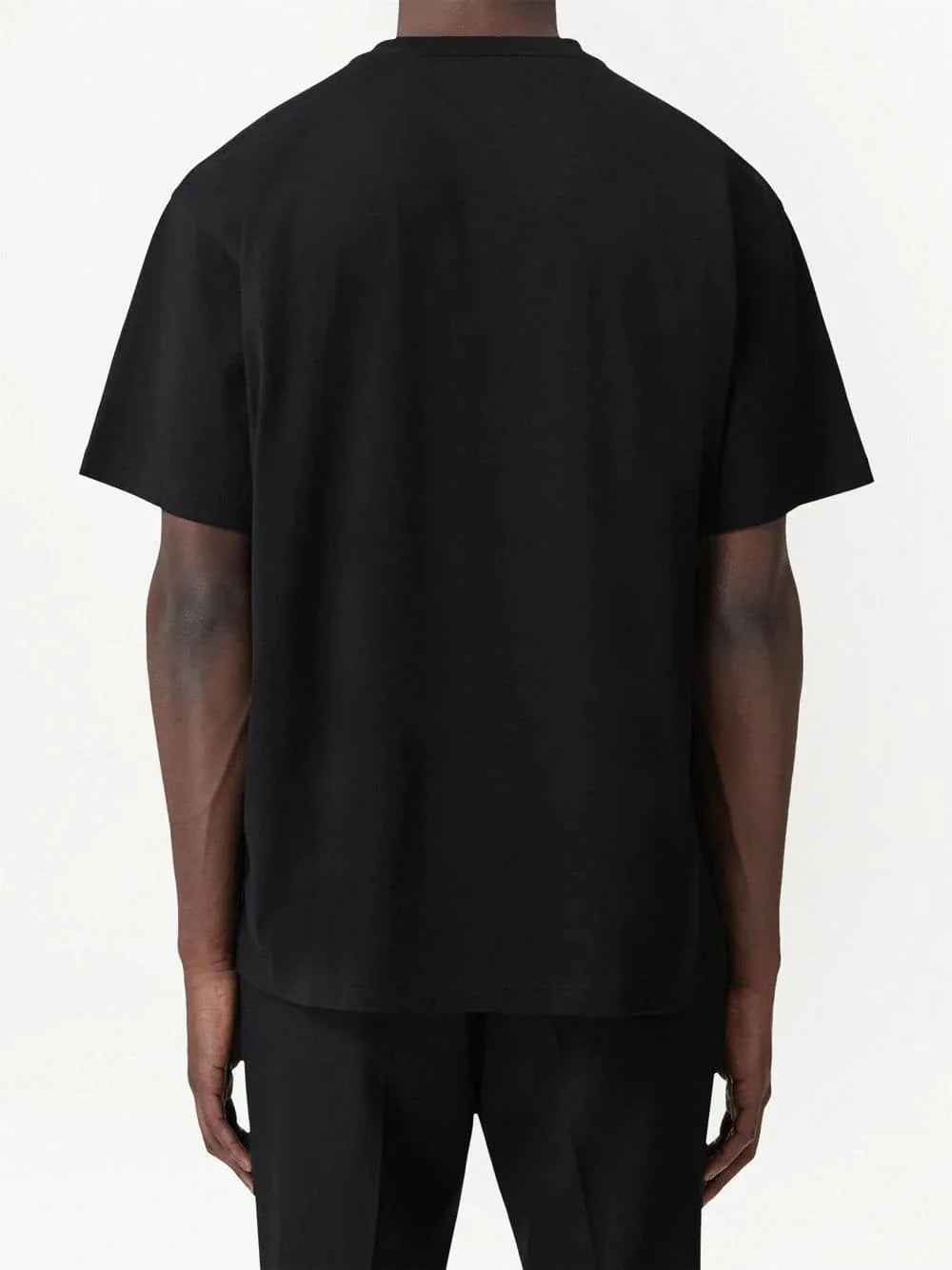 Black Harriston logo T-shirt, back view, short sleeves