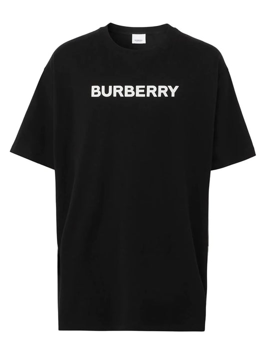Burberry Harriston logo T-shirt, black crew neck, short sleeves