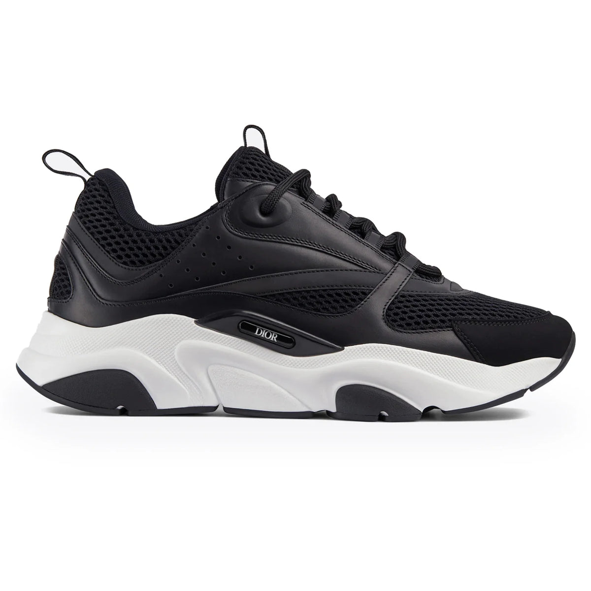 B22 Trainer Black and white with black laces and textured mesh side panels