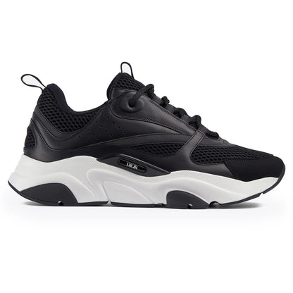 B22 Trainer Black and white with black laces and textured mesh side panels