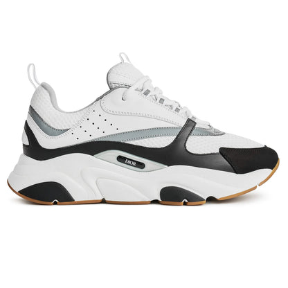 B22 Trainer White with black side panels, white laces, and tan outsole edge